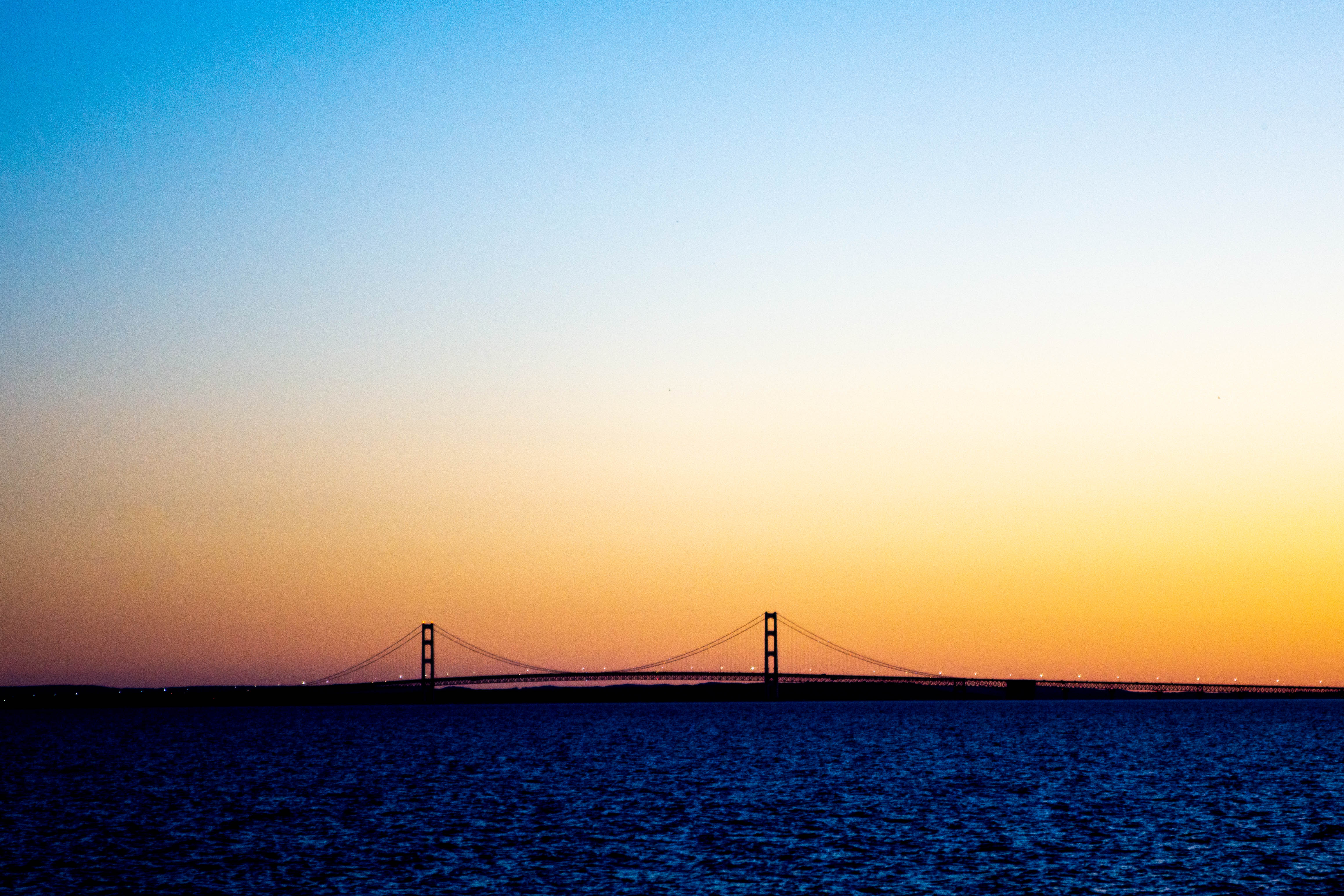 Sunset on Mackinac Island of Mackinaw Bridge